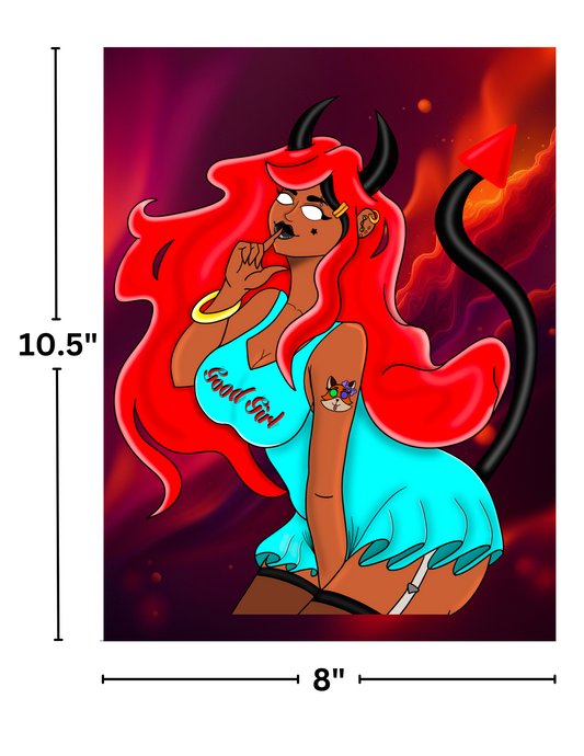 "Devil Girl" by Mrs Coffee Decorative Diamond Painting Release Papers