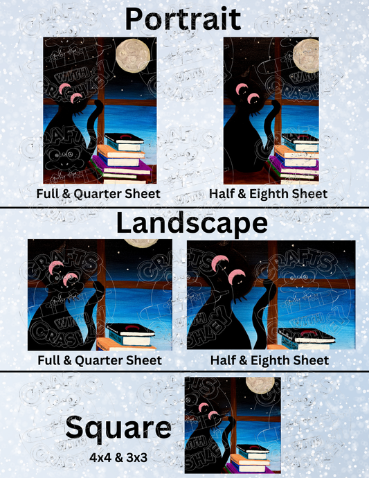 "Midnight Whiskers" by Kaleena Kollmeier Decorative Diamond Painting Release Papers