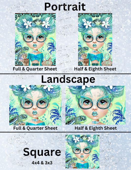 "Sea Turtle Sierra" by ©Sheena Pike Decorative Diamond Painting Release Papers