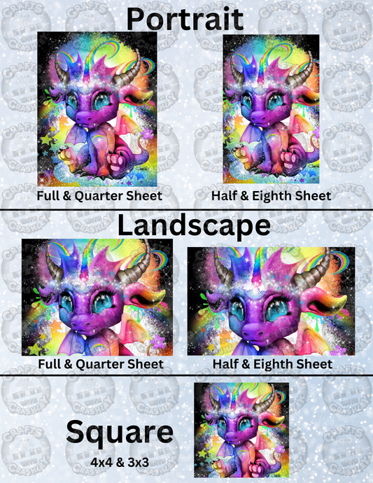 "Rainbow Lil Dragonz" by ©Sheena Pike Decorative Diamond Painting Release Papers