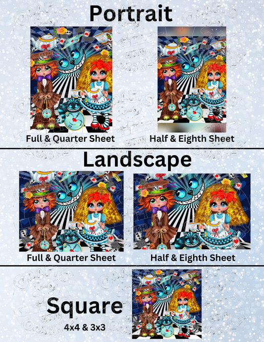 "Tea with Alice and the Mad Hatter" by ©Sherri Baldy Decorative Diamond Painting Release Papers