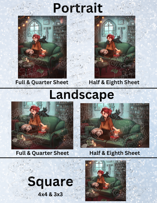 "Cats, Candles, & Tea" by ©ChrissaBug Decorative Diamond Painting Release Papers