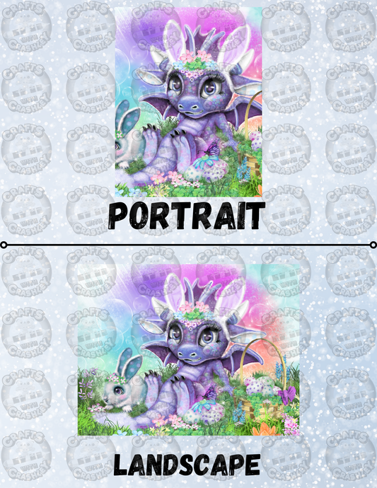 "Easter Bunny Lil Dragonz" by ©Sheena Pike Decorative Diamond Painting Release Papers