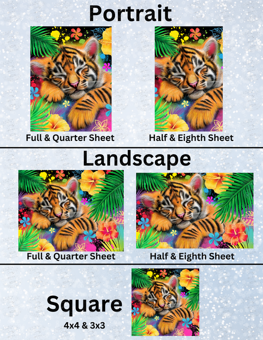 "Color Dream Tiger" by ©Sheena Pike Decorative Diamond Painting Release Papers