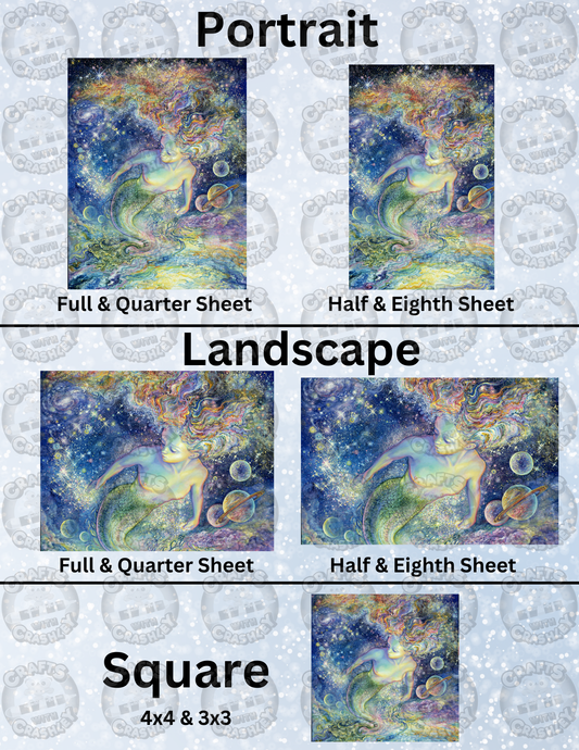 "Space Mermaid" by ©Josephine Wall Decorative Diamond Painting Release Papers