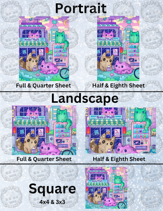 "Neko Mart" by ©Jeremiah Ketner Decorative Diamond Painting Release Papers