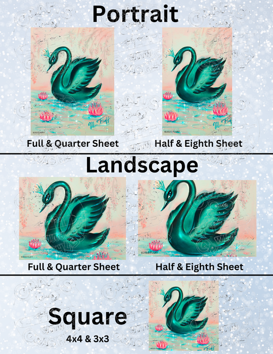 "Black Swan" By ©Miss Fluff Decorative Diamond Painting Release Papers