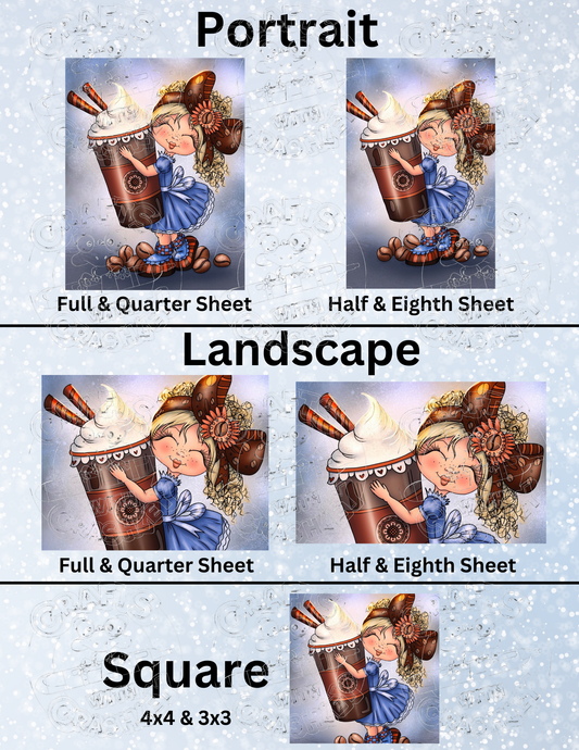 "Fancy Coffee Bestie" by ©Sherri Baldy Decorative Diamond Painting Release Papers