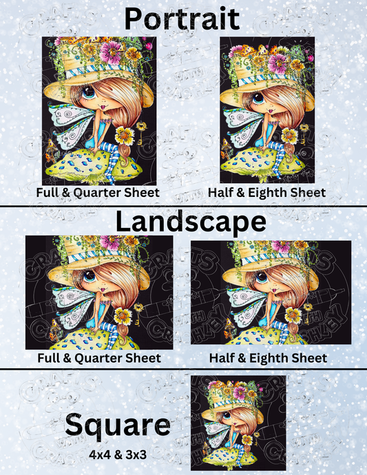 "Mushroom Fairy Bestie" by ©Sherri Baldy Decorative Diamond Painting Release Papers