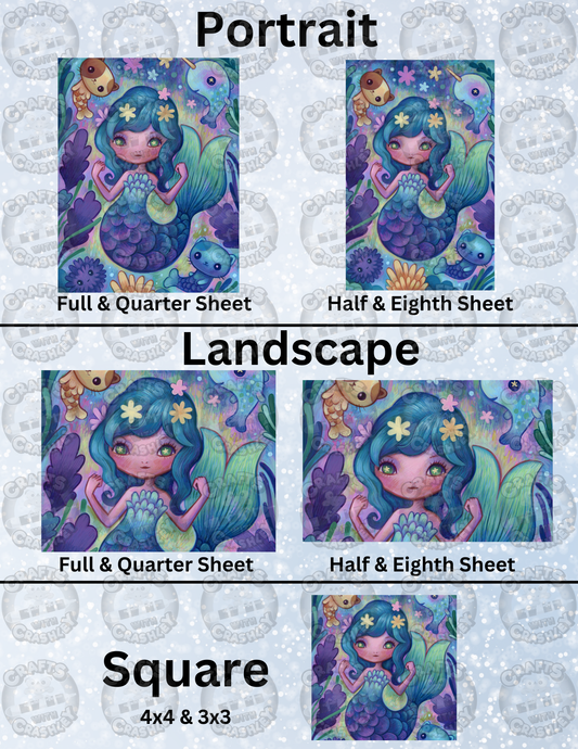 "Lapis Mermaid" by ©Jeremiah Ketner Decorative Diamond Painting Release Papers