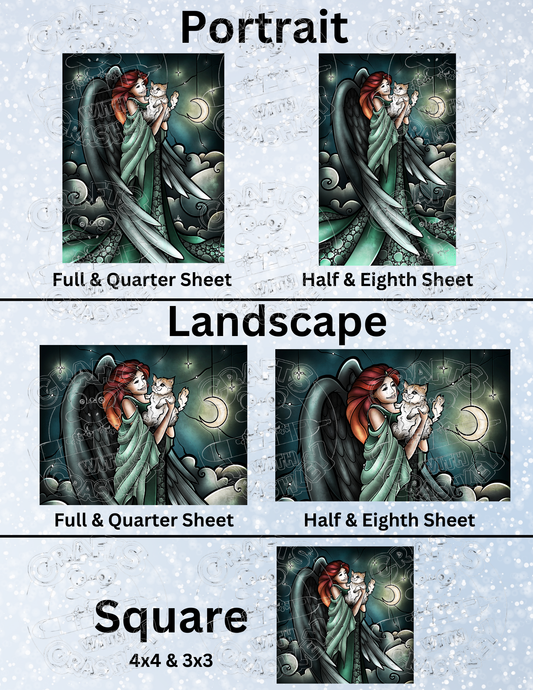 "All Cats DO Go to Heaven" by ©Mandie Manzano Decorative Diamond Painting Release Papers