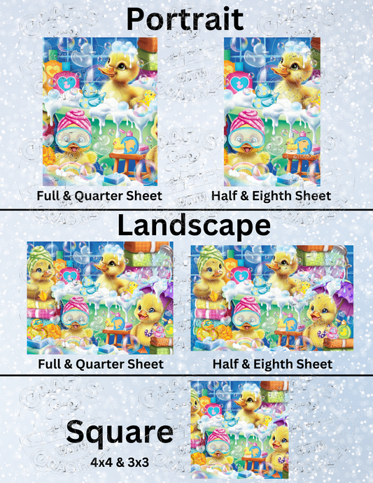 "Scrub a Dub Duckling" by ©Sheena Pike Premium Decorative Release Papers for Diamond Painting