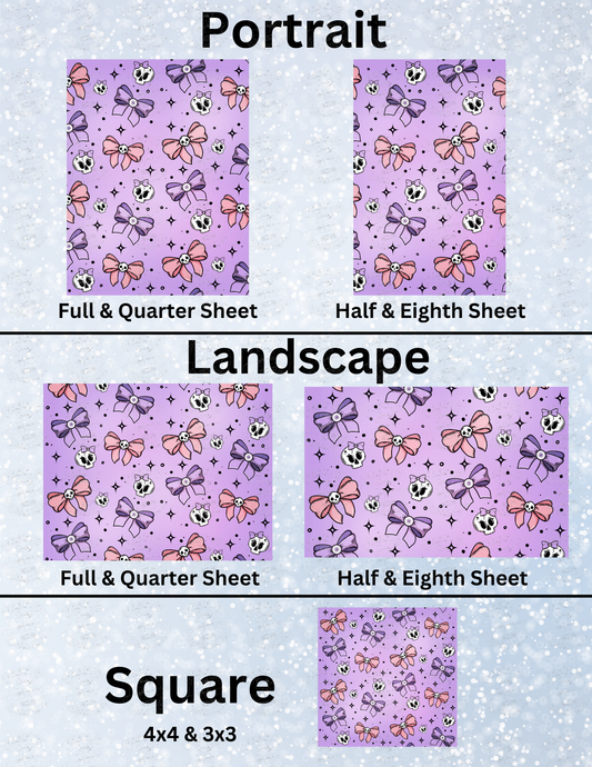 "Skulls N Bows" Decorative Diamond Painting Release Papers