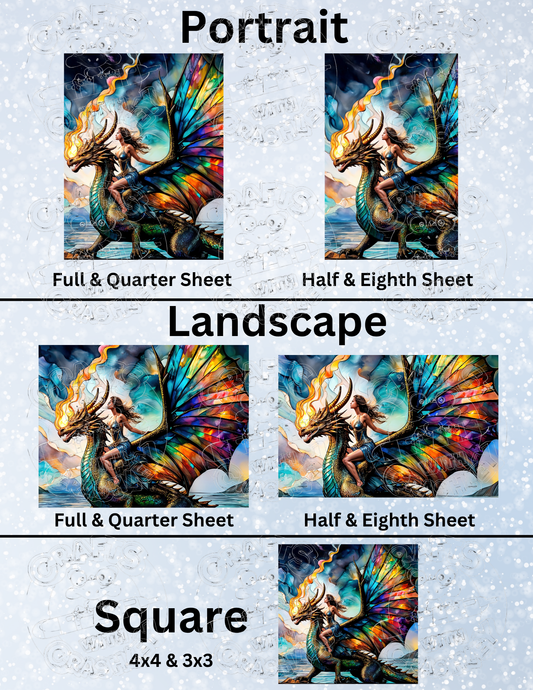 "Her Dragon" by ©Peggy Collins Decorative Diamond Painting Release Papers