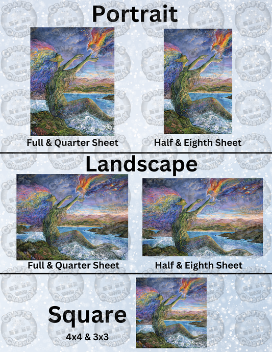 "Mermaid and the Phoenix" by ©Josephine Wall Decorative Diamond Painting Release Papers