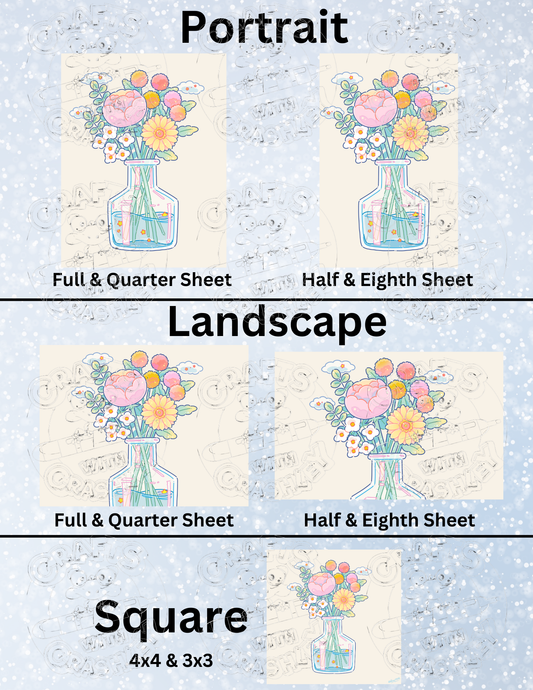 "Summer Bouquet Vase" by ©Hiroko Hashimoto Decorative Diamond Painting Release Papers