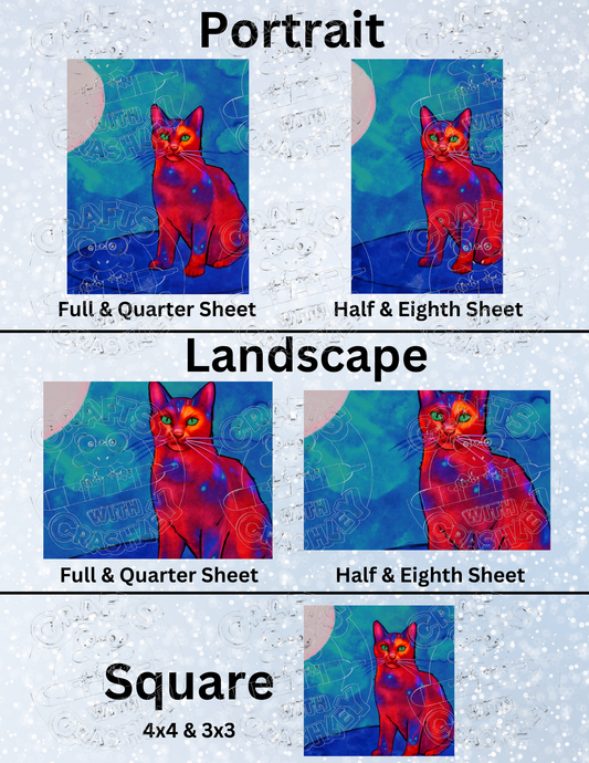 "Astral Cat" by ©Cheryl Carpenter Premium Decorative Release Papers for Diamond Painting