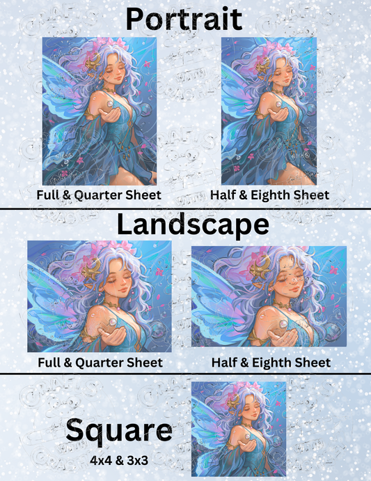 "Aquamarine Fairy" by ©Ivy Dolamore Premium Decorative Release Papers for Diamond Painting