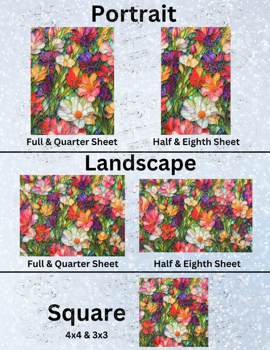 "Stained Glass Flower Garden" by ©Peggy Collins Premium Decorative Release Papers for Diamond Painting