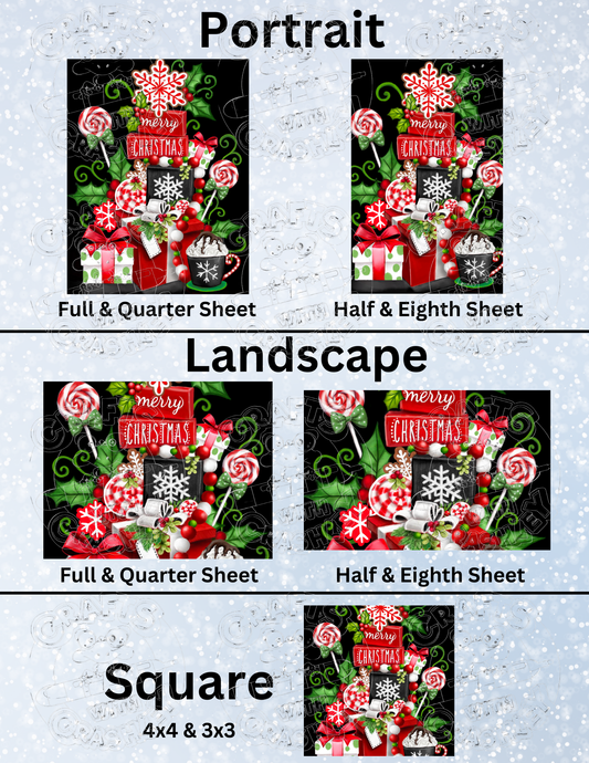 "Peppermint Christmas Stack" by ©Sheena Pike Premium Decorative Release Papers for Diamond Painting