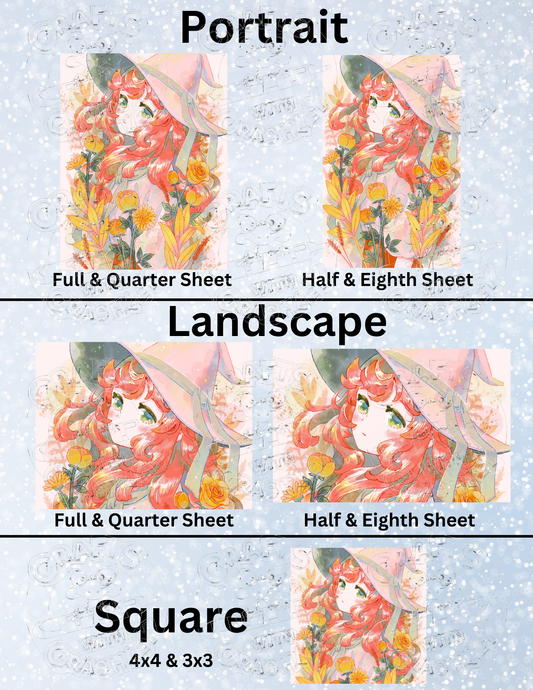 "Witch of Flowers" by ©Hiroko Hashimoto Premium Decorative Release Papers for Diamond Painting