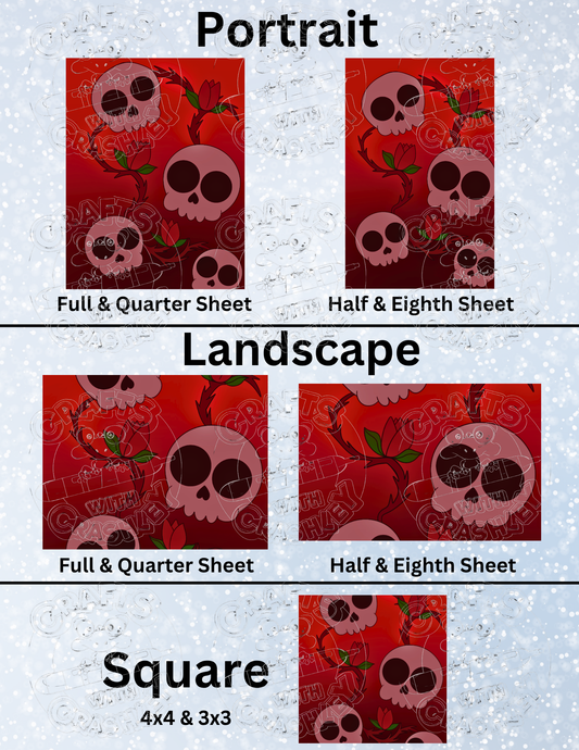 "Skulls n Roses" by ©Mrs Coffee Premium Decorative Release Papers for Diamond Painting