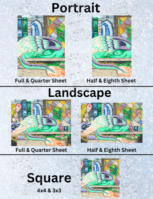 "Alchemist's Desk Dragon" by ©Courtney Lyons Premium Decorative Release Papers for Diamond Painting