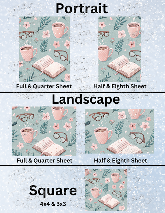 "Coffee & Books" Premium Decorative Release Papers for Diamond Painting