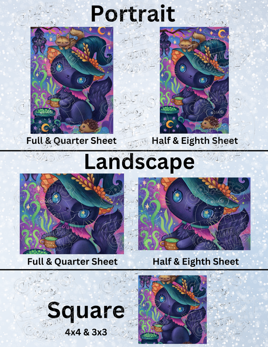 "The Witchy Kitty Brew" by ©Jeremiah Ketner Premium Decorative Release Papers for Diamond Painting