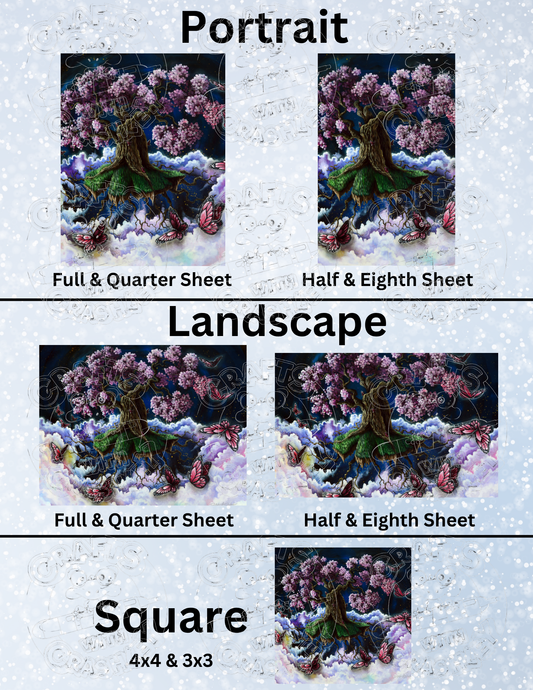 "Cherry Blossom Tree" by ©Dakota Daetwiler Premium Decorative Release Papers for Diamond Painting