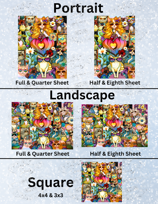 "Cats N Shades" by ©T.S. Larking Premium Decorative Release Papers for Diamond Painting