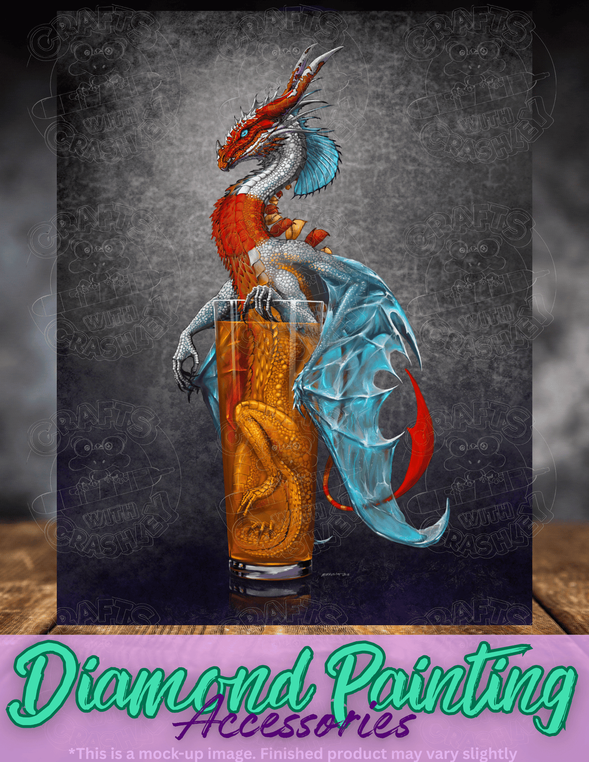 "Long Island Iced Tea Dragon" by ©Stanley Morrison Premium Accessories for Diamond Painting