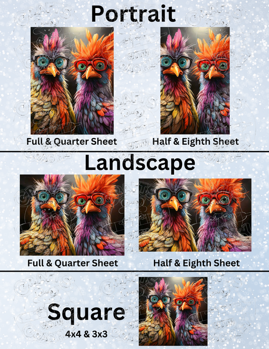 "Duke & Earl Cluckington" by ©Stacy Deal Premium Decorative Release Papers for Diamond Painting