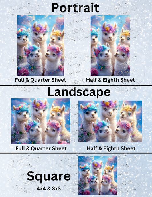 "Petal Powered Pacas" by ©Stacy Deal Premium Decorative Release Papers for Diamond Painting