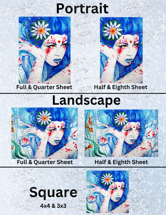 "Lady Koi" by ©JoJoes Art Premium Decorative Release Papers for Diamond Painting