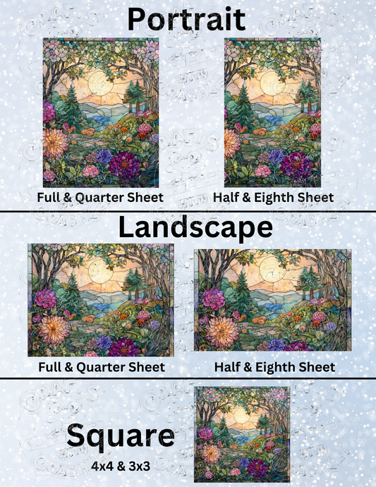 "Stained Glass Garden" by ©Claudia McKinney Premium Decorative Release Papers for Diamond Painting
