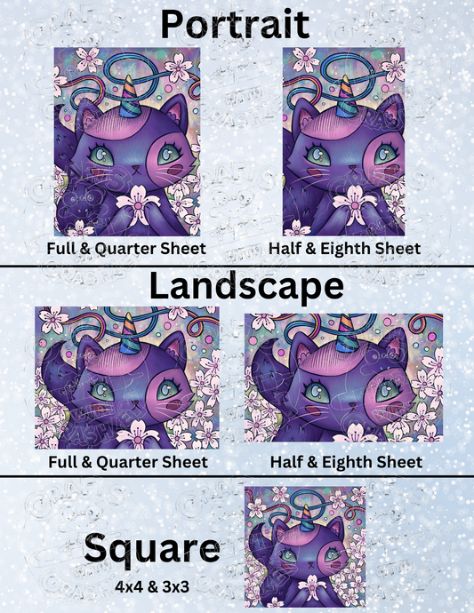 "Unicorn Kitty" by ©Jeremiah Ketner Premium Decorative Release Papers for Diamond Painting