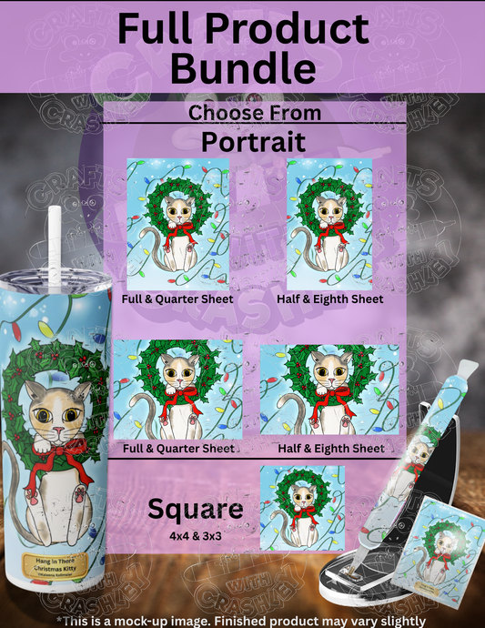 "Hang in There Christmas Kitty" by ©Kaleena Kollmeier Premium Accessories for Diamond Painting