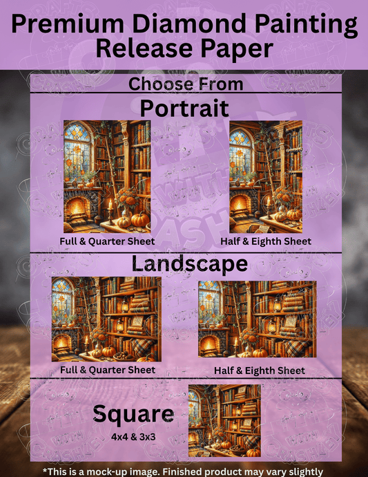 "Firelight Book Nook" Premium Accessories for Diamond Painting