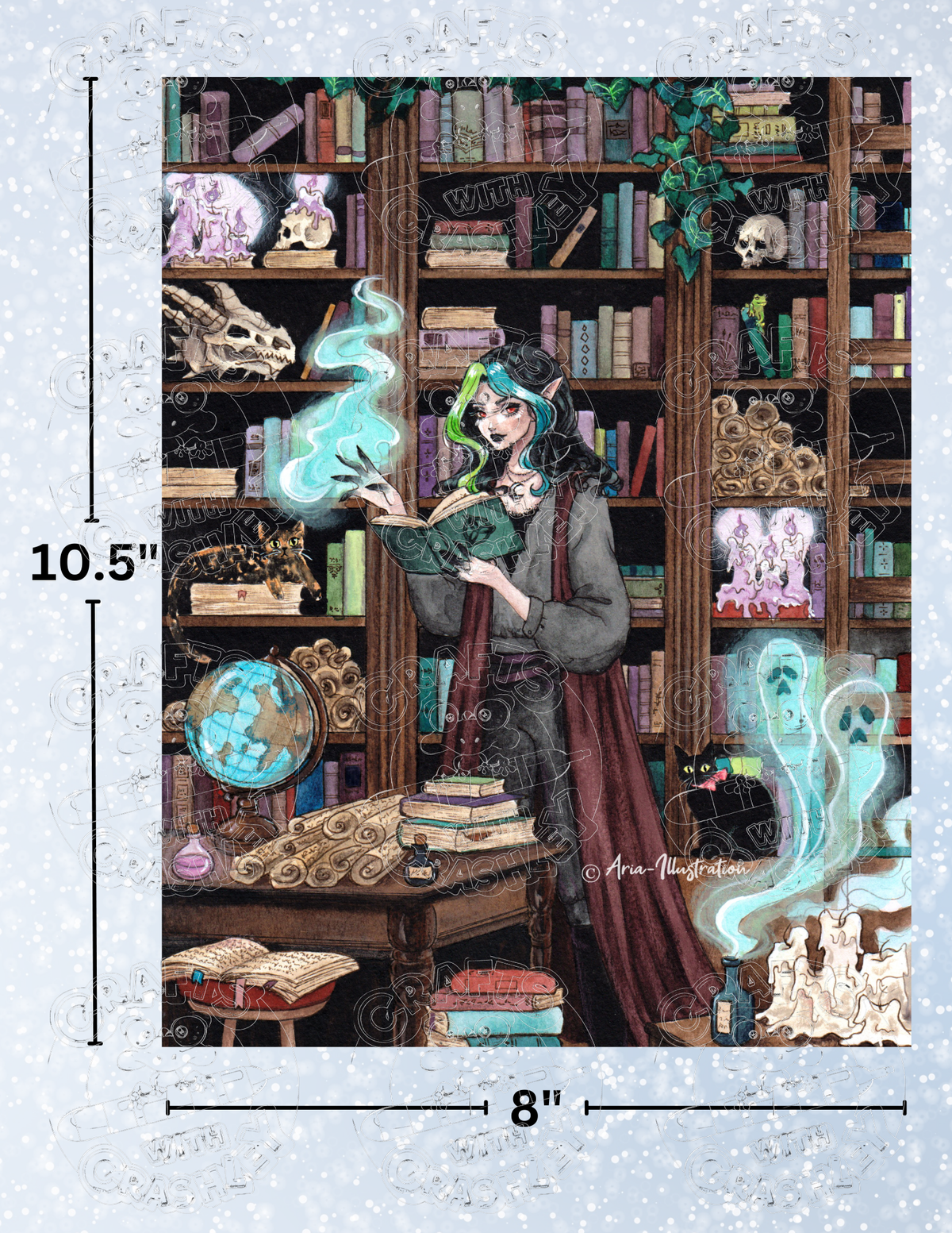 "Ancient Library" by ©Aria Illustration Premium Decorative Release Papers for Diamond Painting