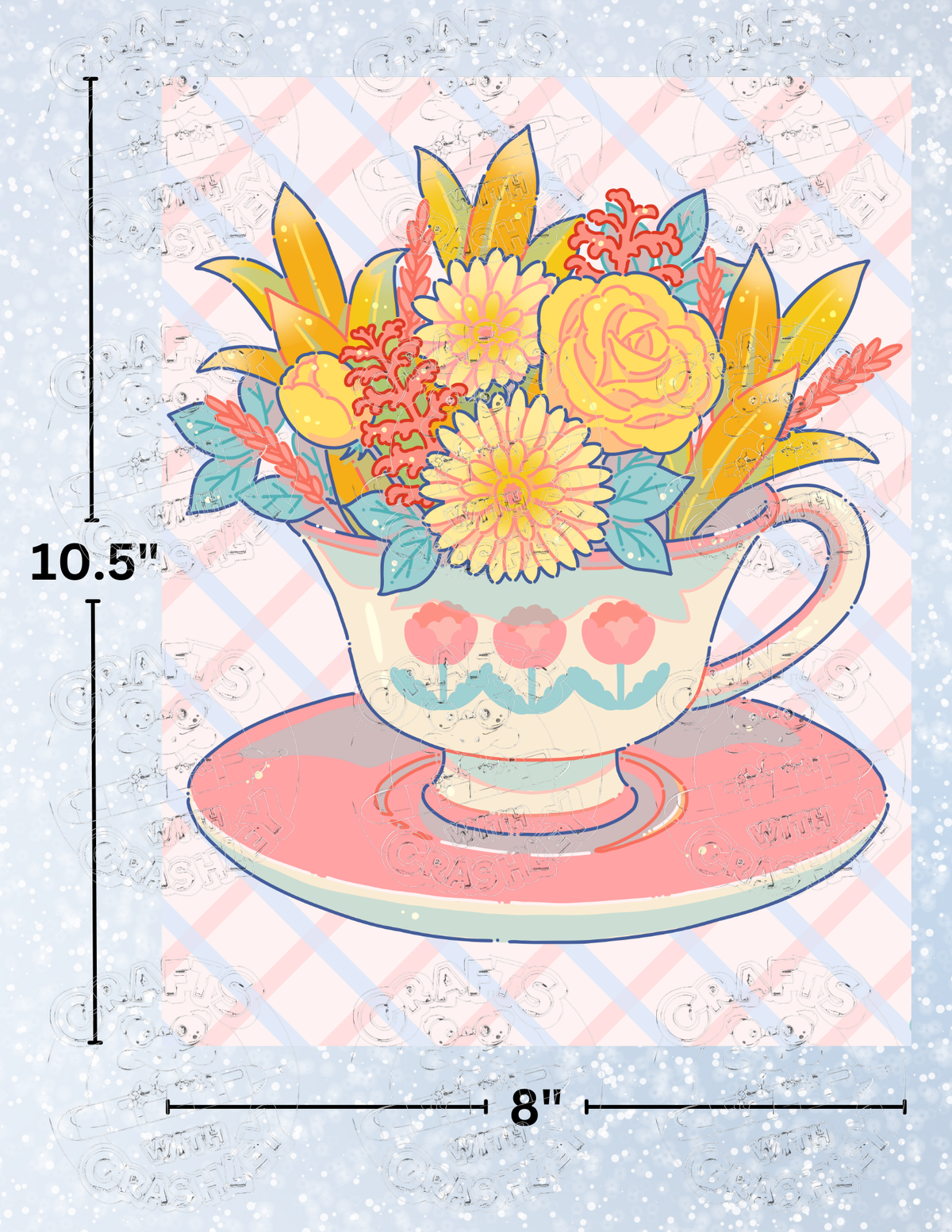 "Flower Tea Cup" by ©Hiroko Hashimoto Premium Decorative Release Papers for Diamond Painting