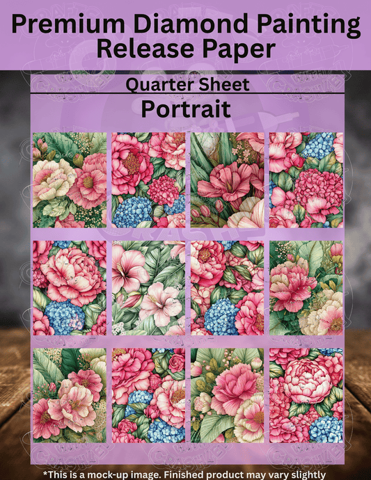 Tropical Pink Flowers Combo Pack Premium Release Paper for Diamond Painting