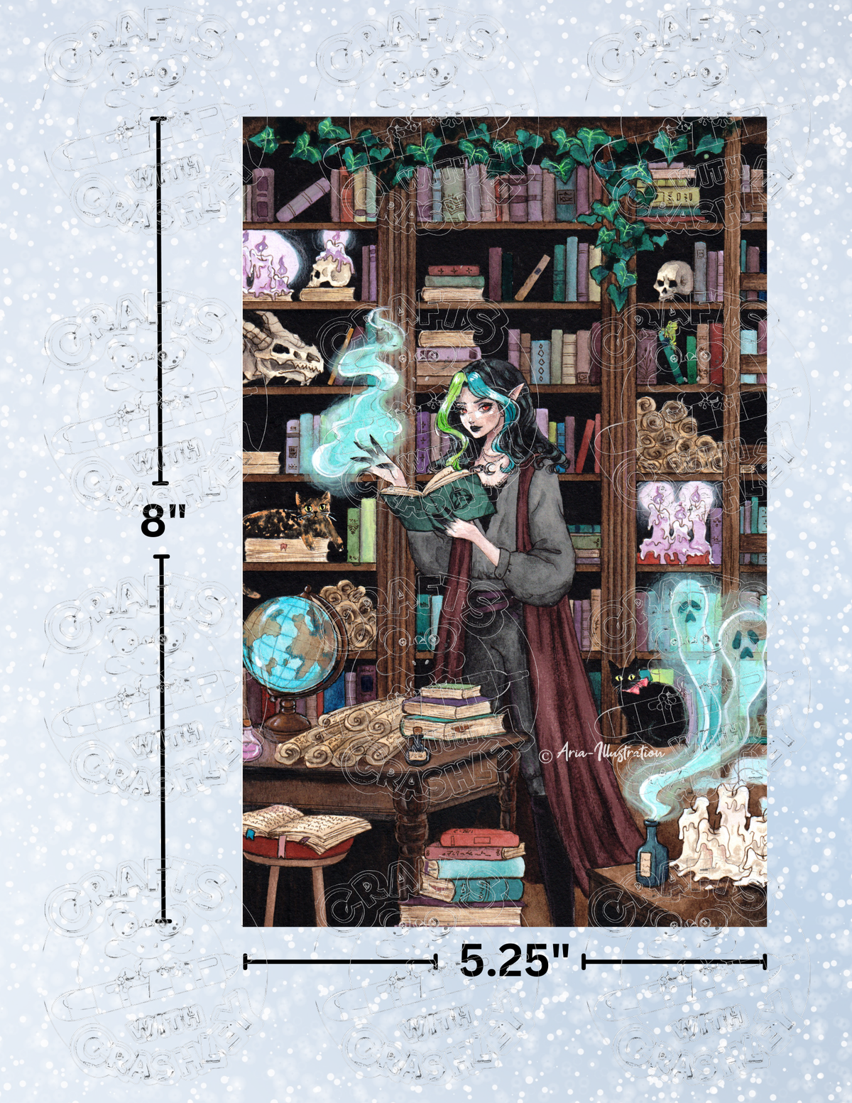 "Ancient Library" by ©Aria Illustration Premium Decorative Release Papers for Diamond Painting