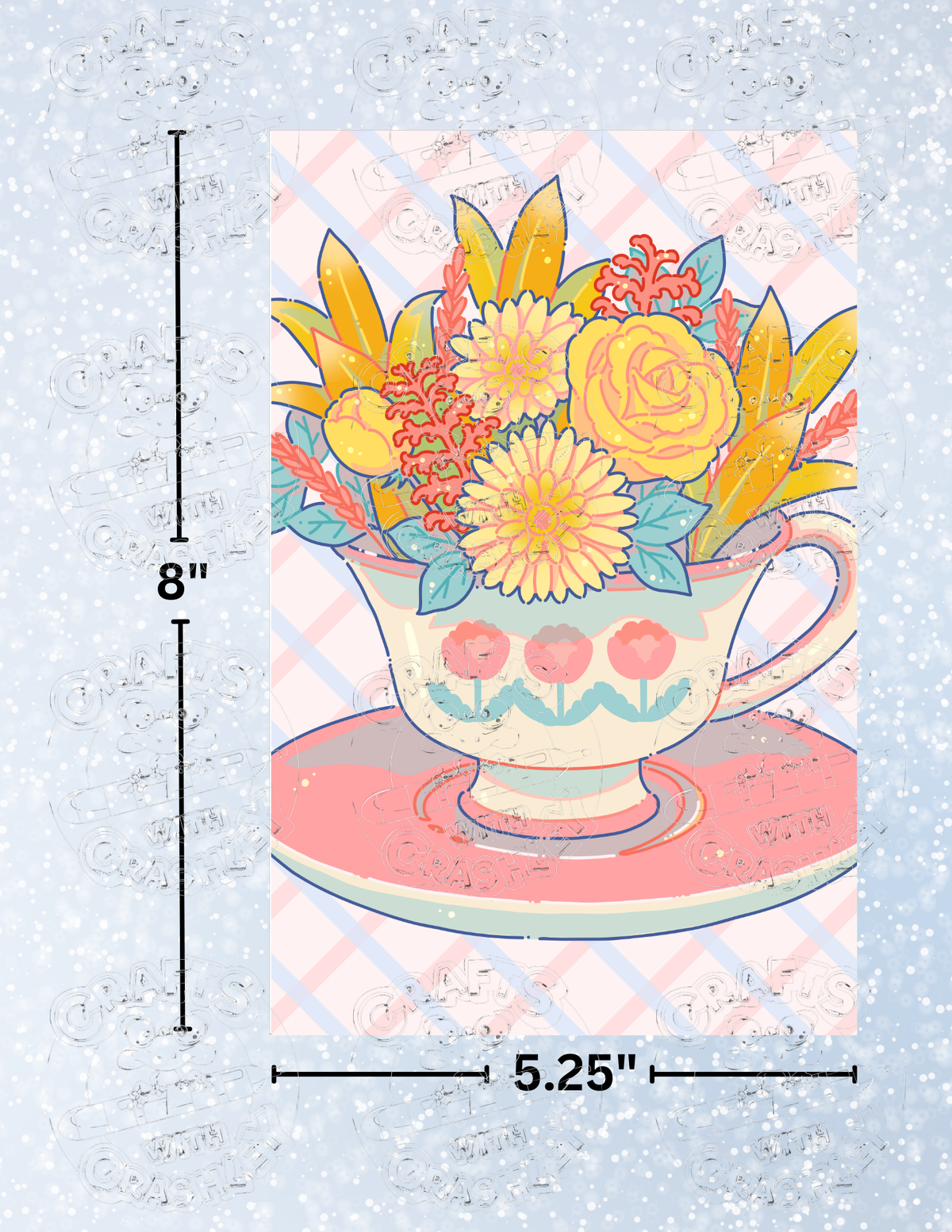 "Flower Tea Cup" by ©Hiroko Hashimoto Premium Decorative Release Papers for Diamond Painting