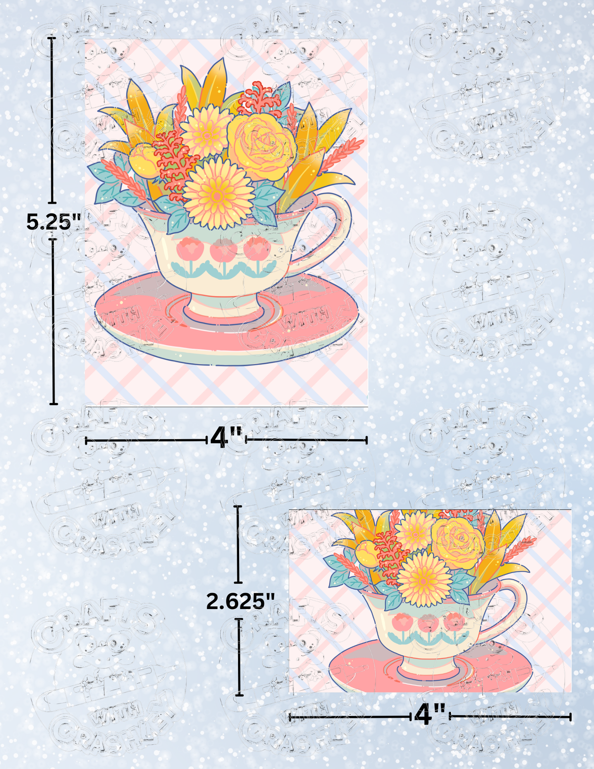 "Flower Tea Cup" by ©Hiroko Hashimoto Premium Decorative Release Papers for Diamond Painting