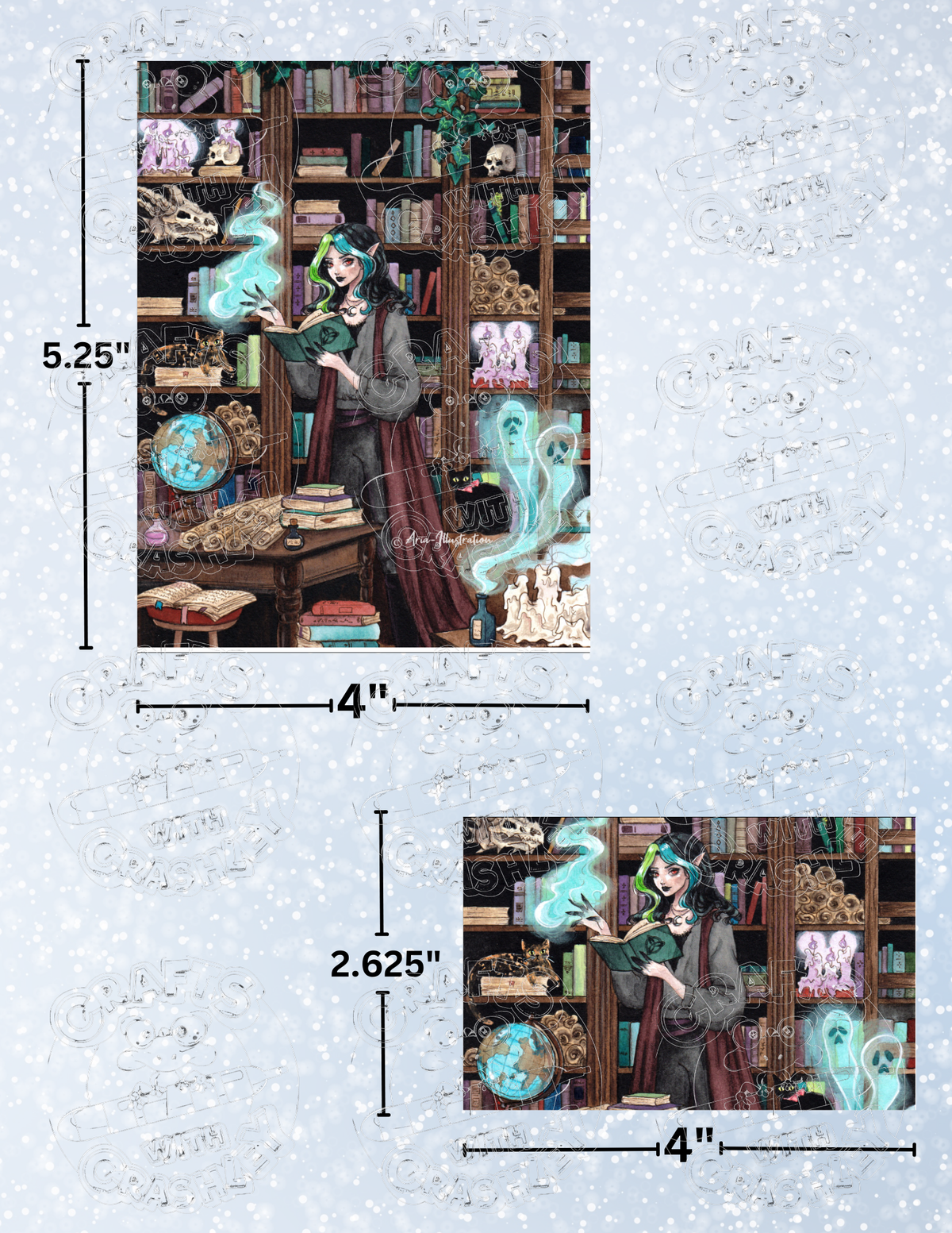 "Ancient Library" by ©Aria Illustration Premium Decorative Release Papers for Diamond Painting