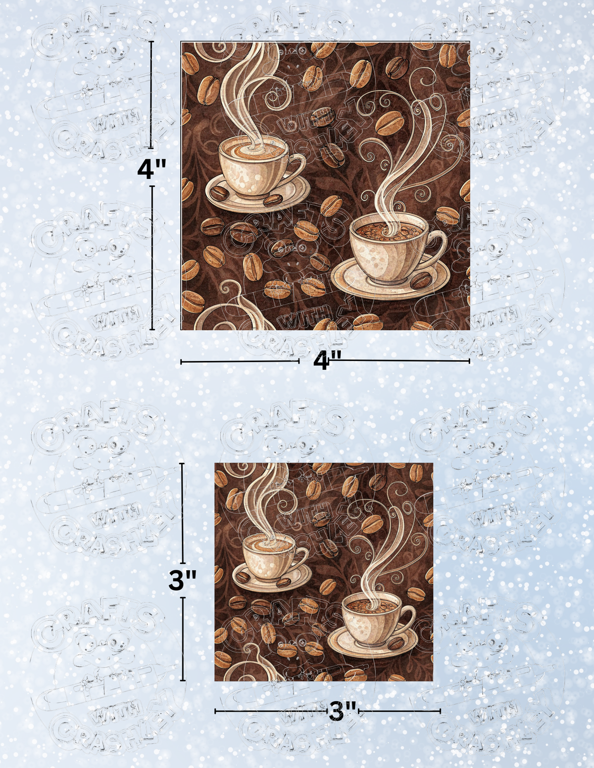 "Steamy Coffee" Premium Decorative Release Papers for Diamond Painting