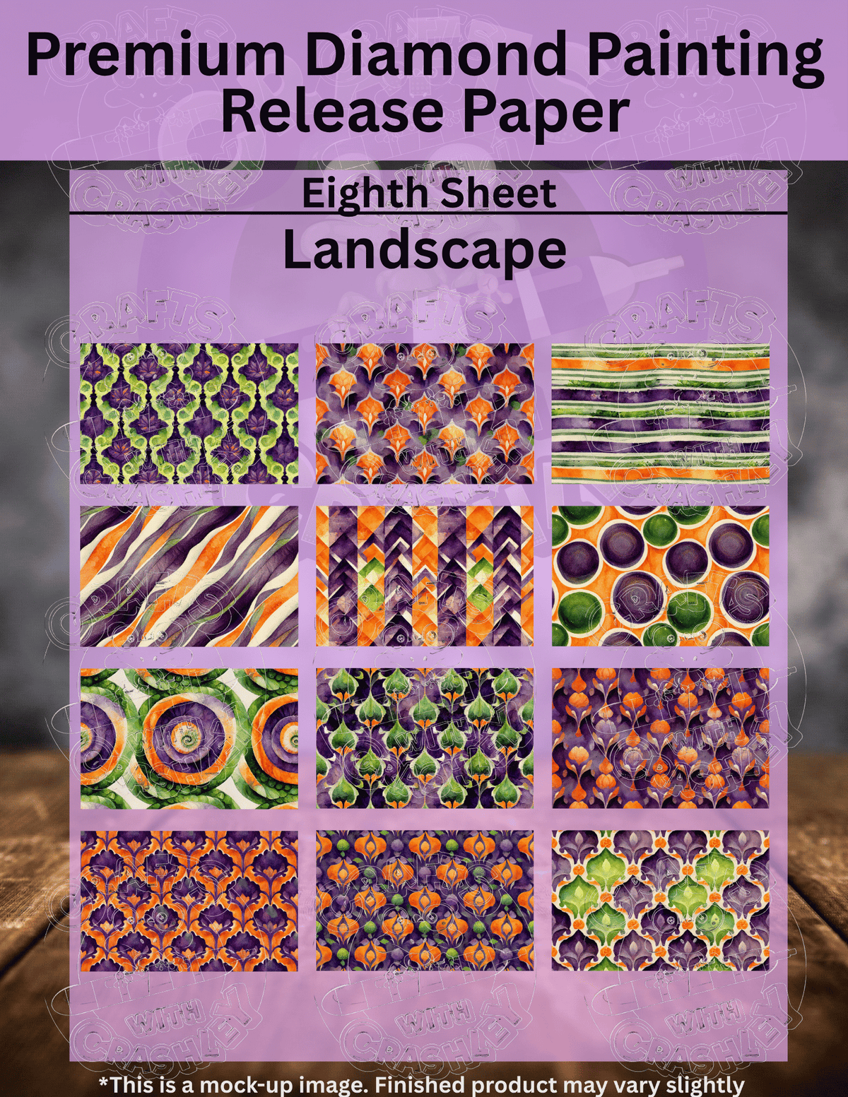 Watercolor Halloween Patterns Combo Pack Premium Release Paper for Diamond Painting