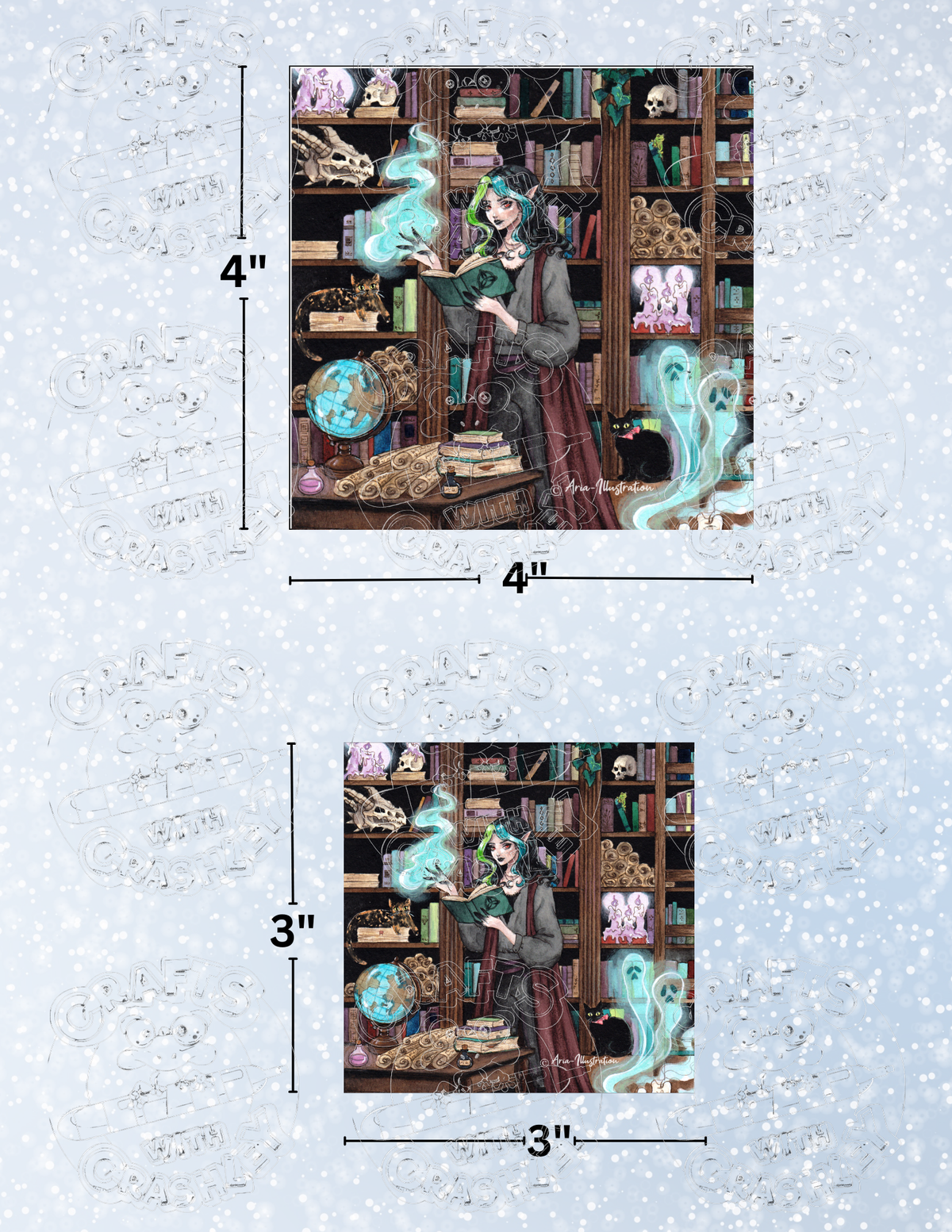 "Ancient Library" by ©Aria Illustration Premium Decorative Release Papers for Diamond Painting