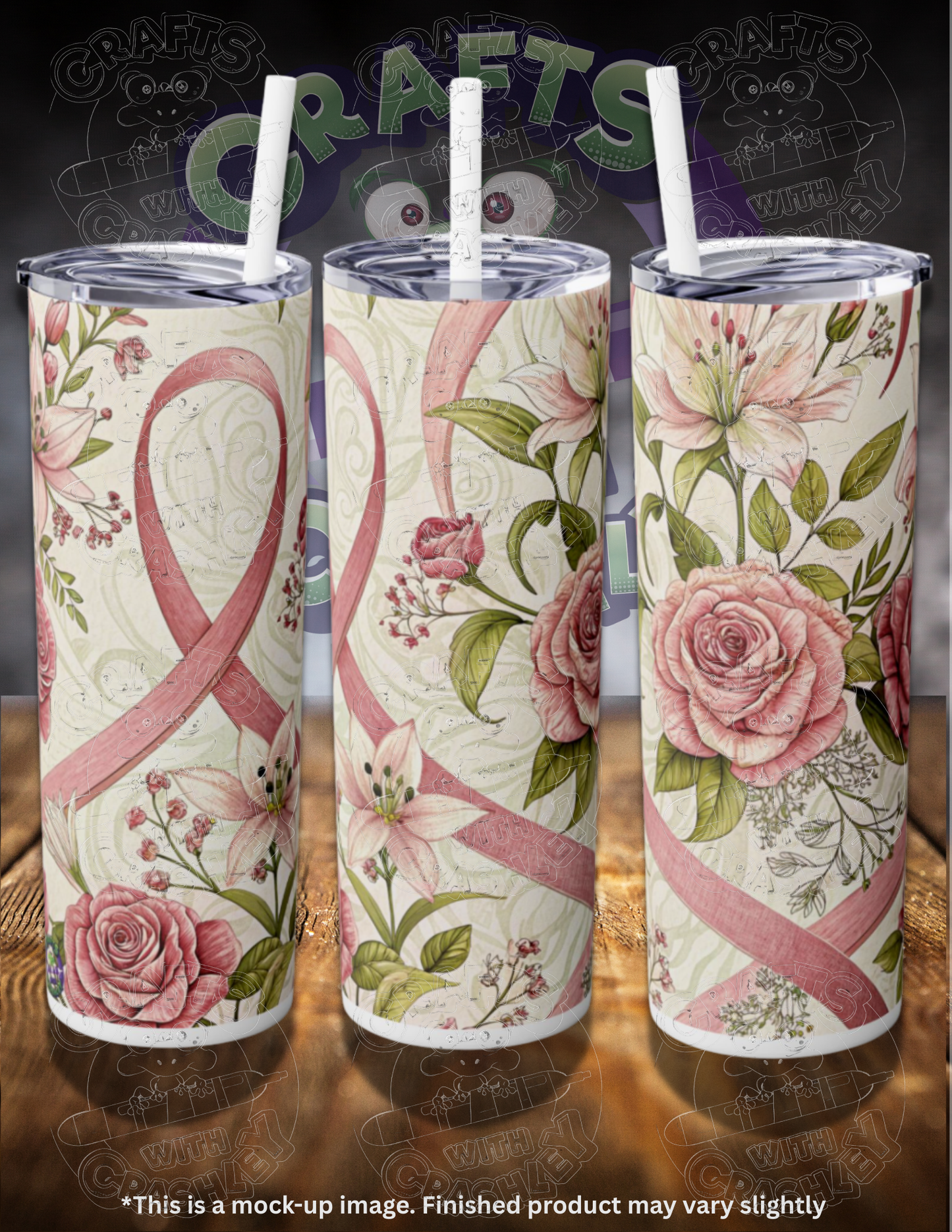 Breast Cancer Ribbon Skinny Tumbler